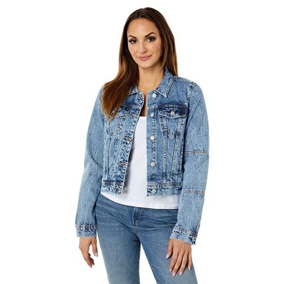 Women's Free People Rumors Denim Jacket Large Indigo Blue Size L - Picture 1 of 3